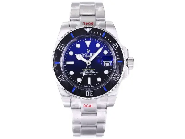 Rolex Submariner PARAKEET – Custom Blue Gradient Dial, Carbon Fiber Bezel, Stainless Steel Luxury Watch by VSF Watches