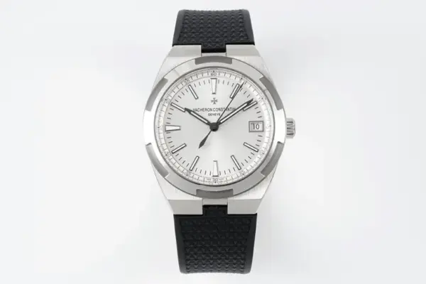GS Factory Vacheron Constantin Overseas 4500V Series – Silver Dial, Black Rubber Strap, Luxury Steel Super Clone Watch – Best Replica Quality