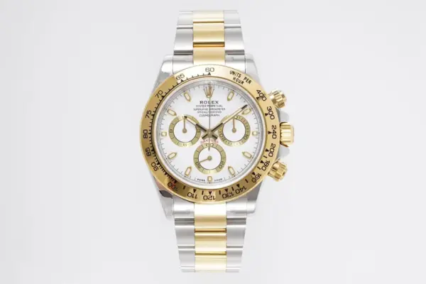 VS Factory Rolex Cosmograph Daytona White Dial Two-Tone Steel and Yellow Gold Chronograph Watch