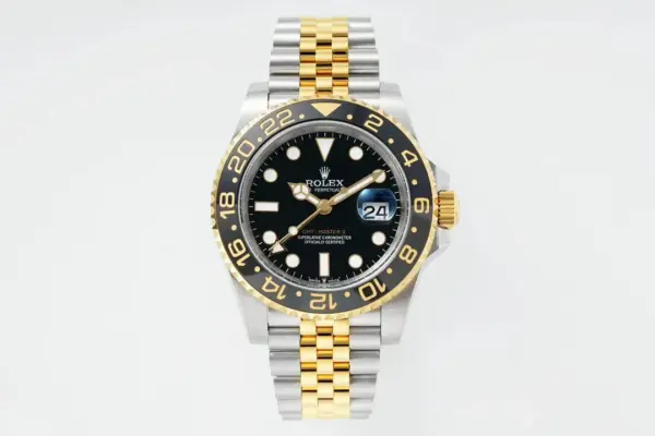 AR Factory Rolex GMT-Master II Men’s Luxury Watch – Black Dial, Black Ceramic Bezel, Two-Tone Oyster