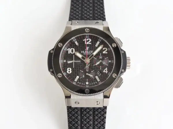 ZF Factory Hublot Big Bang 44mm Black Dial Rubber Strap Chronograph Watch – Super Clone Model 301.PB.131.RX