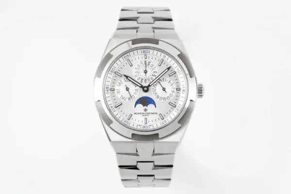 TWA Factory Vacheron Constantin Overseas 4300V Perpetual Calendar Watch – Silver Dial, Stainless Steel Bracelet, Best Super Clone Edition