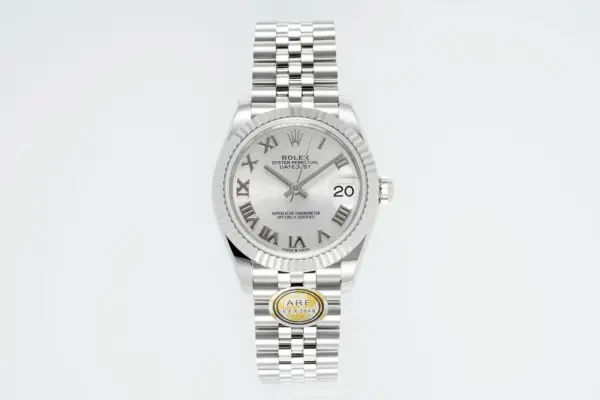 AR Factory Rolex Datejust 31mm Stainless Steel Silver Dial Roman Numerals Fluted Bezel Jubilee Bracelet Automatic Watch