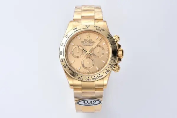 Rolex Daytona Clean Factory 116508 Champagne Dial Full Gold Luxury Chronograph Watch