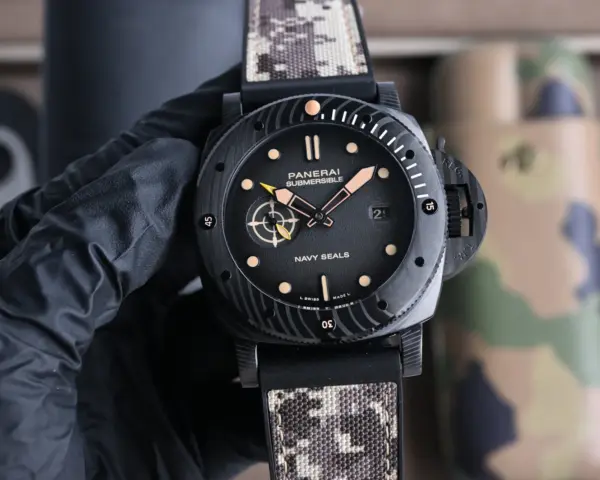 Panerai Submersible Navy Seals Edition Black Ceramic Case with Camouflage Rubber Strap Automatic Men’s Diver Watch