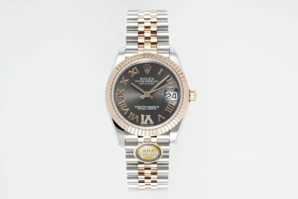 AR Factory Rolex Datejust 31mm Two-Tone Steel and Rose Gold Jubilee Bracelet Watch with Chocolate Brown Dial and Roman Numerals