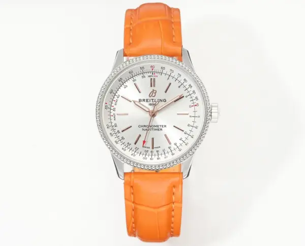 ZF Factory Breitling Navitimer Automatic Orange Leather – Super Clone Watch
