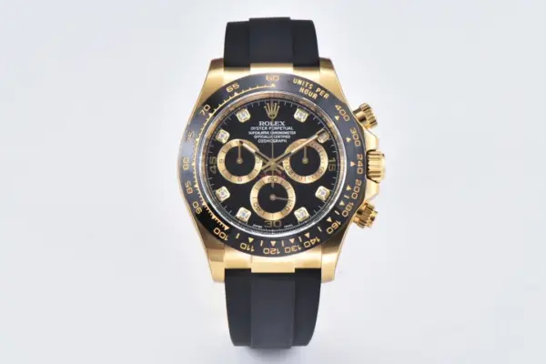 Rolex Daytona 116518 Gold Black Enamel Dial with Moissanite Stones – Premium Watches Collection