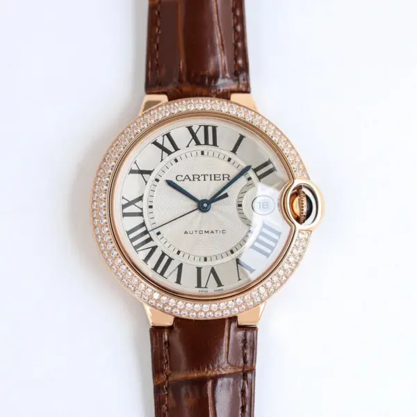 AF Factory CARTIER Ballon Bleu 40 Automatic Brown Leather