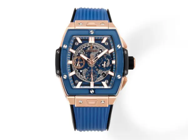 ZF Factory HUBLOT Spirit of Big Bang King Gold Blue Skeleton Dial Limited Edition Watch with Rubber Strap – Super Clone Excellence