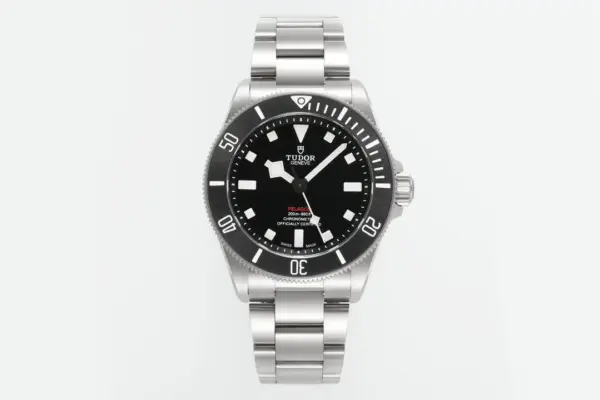 Tudor Pelagos Automatic Black Dial Titanium Diver’s Watch with Silver Metal Bracelet