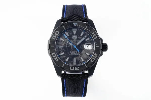 XF Factory TAG Heuer Series Watch – Black with Blue Stitching, Casual & Formal Style, 100m Waterproof, SW200 Movement, Super Clone Replica Design
