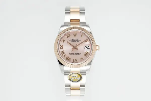 AR Factory Rolex Datejust 31mm Pink Roman Dial Two-Tone Oystersteel and Yellow Gold Ladies Watch