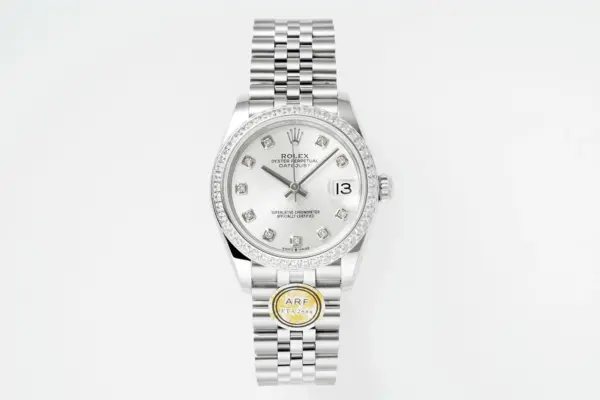 AR Factory Rolex Datejust 31mm Stainless Steel White Dial Diamond Bezel Jubilee Bracelet Women’s Watch