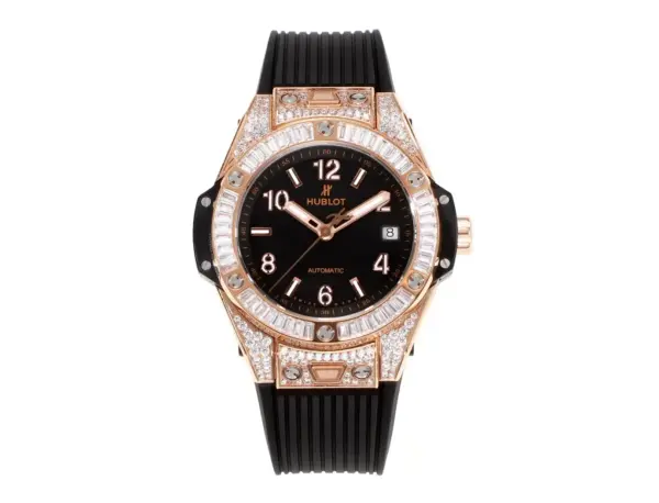 TW Factory HUBLOT Big Bang One-Click Rose Gold and Black Diamond-Set Automatic Watch – 39mm – Super Clone Edition