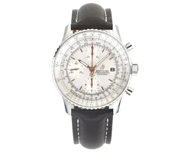 ZF Factory Breitling Navitimer Chronograph Silver Leather – Premium Super Clone Watch