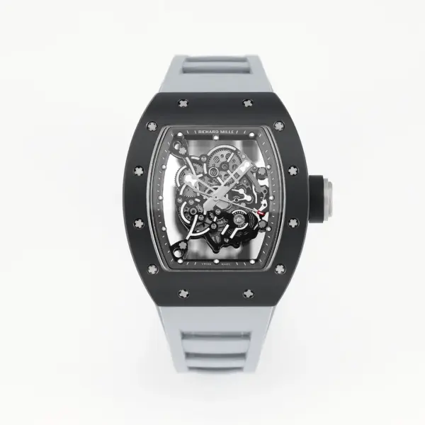 RM Factory Richard Mille Black Ceramic Watch Grey Strap – Premium Super Clone Watches