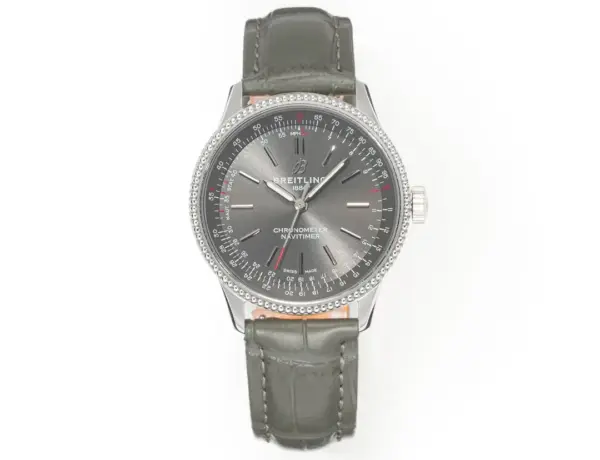 KOR Factory Breitling Navitimer Automatic Grey Dial Leather – Super Clone Watch Replica