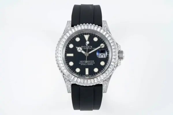 Rolex Yacht-Master 42mm Black Dial Diamond Bezel Rubber Strap Watch Collection