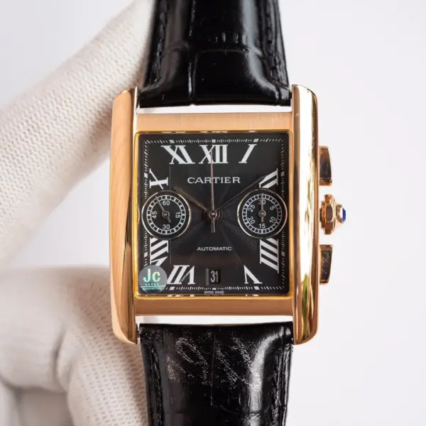 3K Factory Cartier Tank W5330007 Brown Leather Top Replica Watch