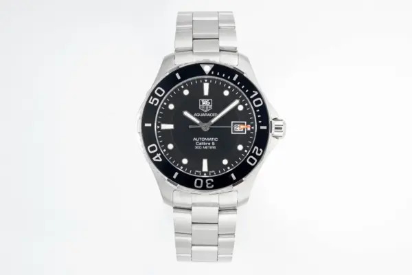 V6 Factory TAG Heuer Series Watch – Silver Stainless Steel, Black Dial, Automatic Diver Style, 100m Waterproof, Super Clone Replica Edition