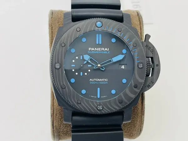 Panerai Submersible Automatic Blue Dial Black Rubber Strap Men’s Dive Watch