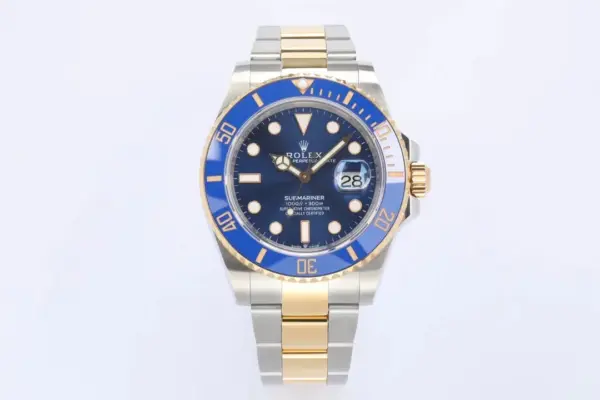VS Factory Rolex Submariner 40mm Date Two-Tone Steel and Yellow Gold Blue Dial and Bezel Watch