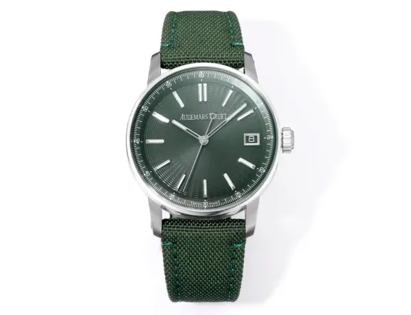 8F Factory Audemars Piguet CODE 11.59 Green Woven Strap Super Clone Replica Watch