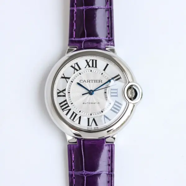 AF Factory Cartier Ballon Bleu 1450 Purple Leather Watch