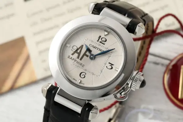 AF Factory Cartier Ballon Bleu Silver Dial Black Leather Strap Stainless Steel Women’s Quartz Watch