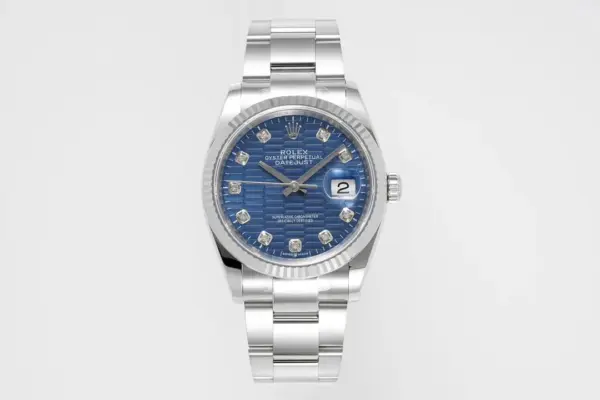 VS Factory Rolex Datejust 36mm Blue Diamond-Set Dial Stainless Steel Oyster Bracelet Men’s Watch
