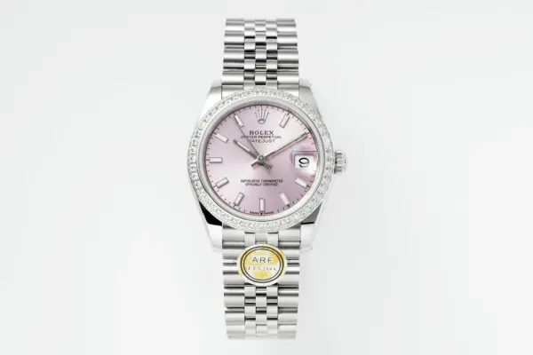 AR Factory Rolex Datejust 31mm Pink Dial Diamond Bezel Stainless Steel Jubilee Bracelet Women’s Luxury Watch
