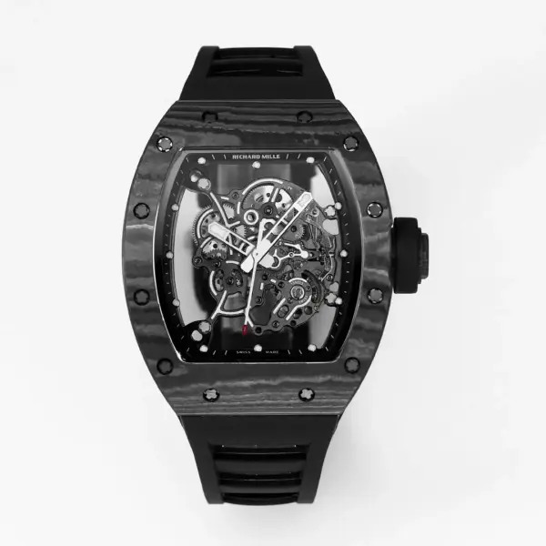 ZF Factory Richard Mille RM055 Carbon Fiber Black Rubber Super Clone Luxury Watch