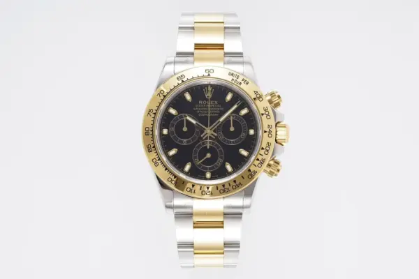 BT Factory Rolex Daytona 4130 – Two-Tone Gold/Steel, Black Dial, BT Luxury Chronograph Watch by VSF Watches