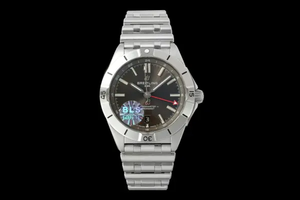 BLS Factory Breitling Chronomat B01 42 Automatic Men’s Watch – Black Dial, Stainless Steel Bracelet