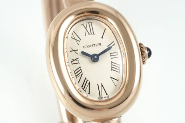 Cartier Baignoire Rose Gold Oval Dial Roman Numerals Women’s Quartz Watch