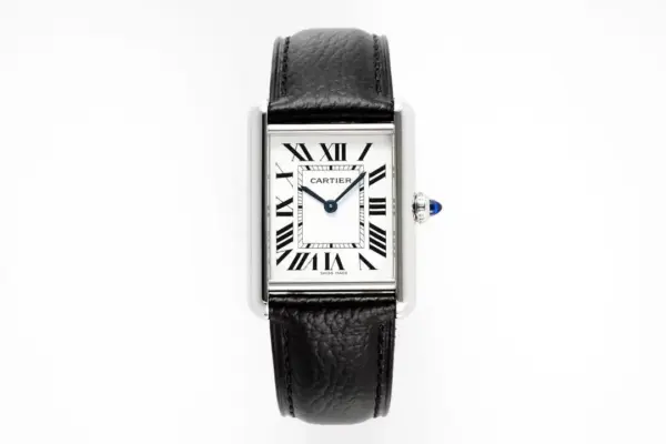 3K Factory Cartier Tank Must Watch Black Leather Strap – Best Replica Watch