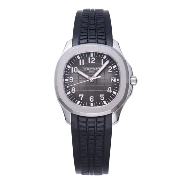 3K Factory Patek Philippe Aquanaut Grey Dial Black Rubber Strap Stainless Steel Watch