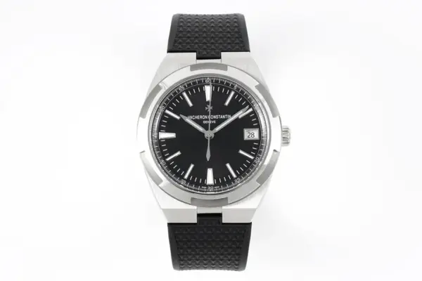 8F Factory Vacheron Constantin Overseas 4500V Series – Black Dial, Rubber Strap, Luxury Steel Super Clone Watch – Best Replica Quality