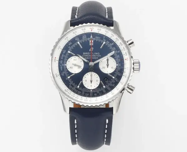KOR Factory Breitling Navitimer 1 B01 Chronograph Blue Leather – Premium Super Clone Watch