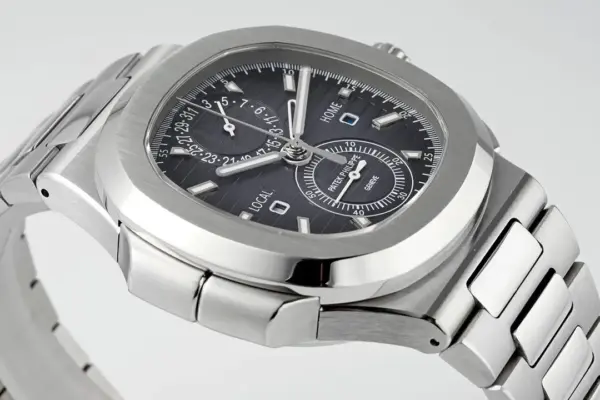 ZF Factory Patek Philippe Nautilus 5990/1A Dual Time Steel Black Super Clone Replica Watch