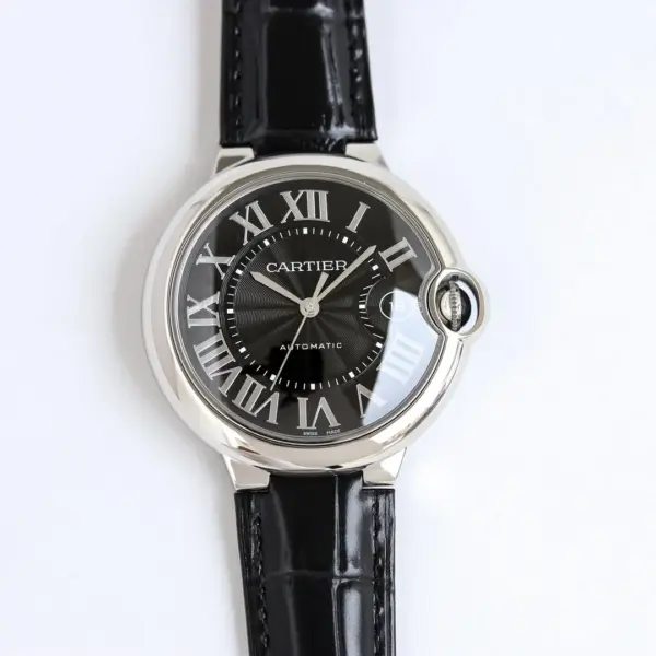 AF Factory CARTIER Ballon Bleu 40 Black Leather Watch