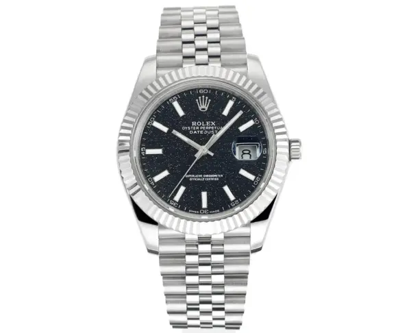 VS Factory Rolex Datejust 41mm Black Dial Fluted Bezel Stainless Steel Jubilee Bracelet Watch