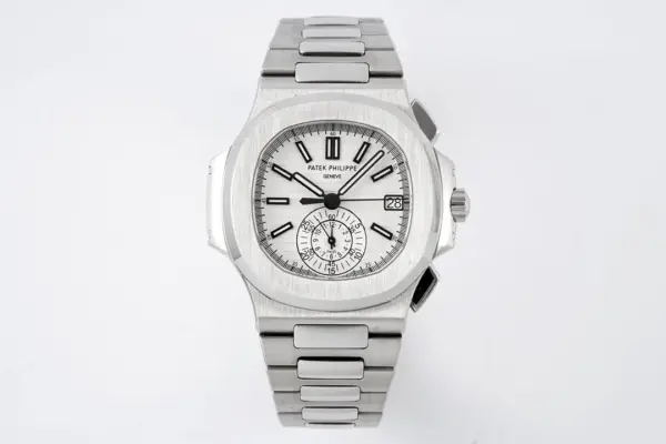 GR Factory Patek Philippe 5980 Silver Chronograph Super Clone Replica Watch