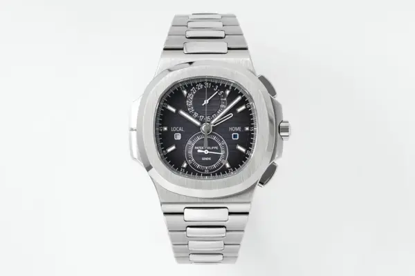 PF Factory Patek Philippe Nautilus 5990/1A Dual Time Steel Black Super Clone Replica Watch