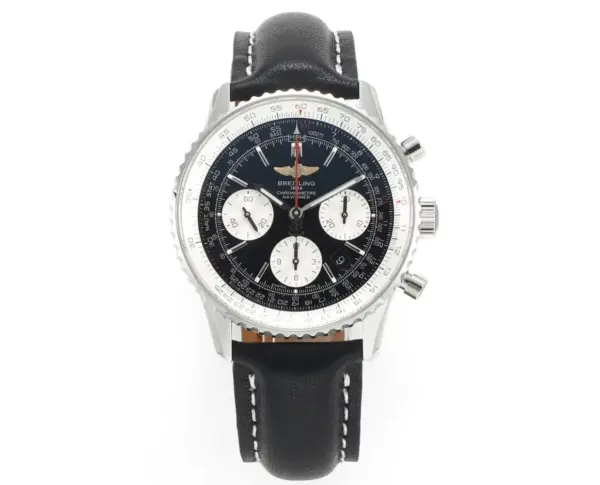 KOR Factory Breitling Navitimer 1 B01 Chronograph Black Leather – Super Clone Watch