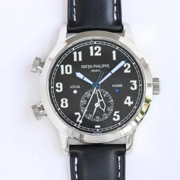 MP Factory Patek Philippe Calatrava Pilot Travel Time Black Dial Super Clone Replica Watch
