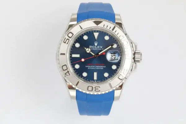 Rolex Yacht-Master 42 Blue Dial Stainless Steel Case with Blue Rubber Strap – Sporty Elegant Automatic Timepiece