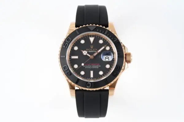 VS Factory Rolex Yacht-Master 40mm Rose Gold Black Dial Rubber Strap Automatic VSF Luxury Watch – Premium VSF Timepiece