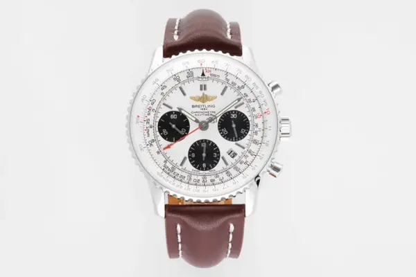 JF Factory RWF Navitimer B01 Panda Dial Brown Leather – Premium Super Clone Watch